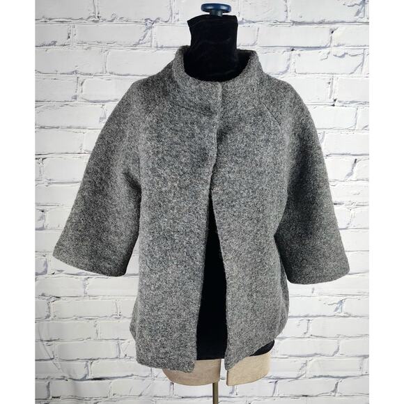 Rare Made in Italy Jacket Womens Wool M corpcore warm fuzzy Jackie O Audrey - Picture 2 of 8